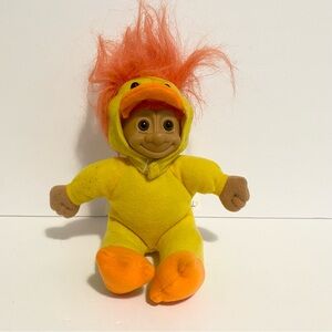Troll Doll Russ Easter Yellow Duck Chicken Orange Hair Vintage Halloween Costume